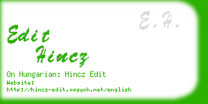 edit hincz business card